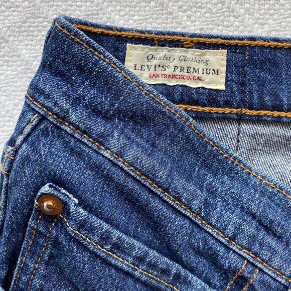 Levi's Premium 501 Skinny Jeans High Waist Dark Indigo Blue Denim W30 L28 - Picture 9 of 13